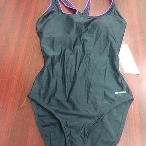 Speedo Black One Piece Swim Suit Bathing Suit Size 10